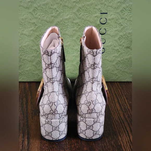 $1320 Brand New Authentic Gucci Women's BlondieBooties Canvas GG EU 35.5 US 5.5 - Picture 5 of 13